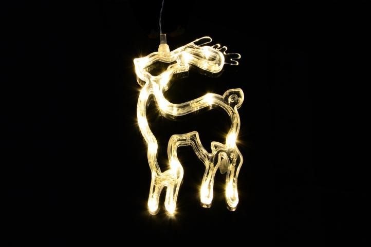 Świąteczna dekoracja na okno- gwiazda, bałwan, renifer, LED